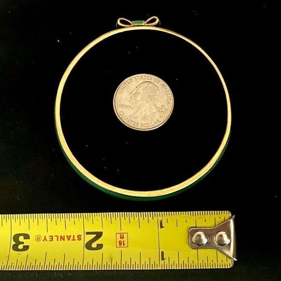 APU “Kate Spade” Green Enamel 2 3/4” Bangle Bracelet - Picture 7 of 8